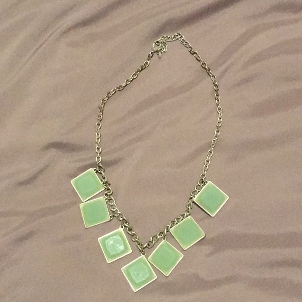 Mint green jewel necklace